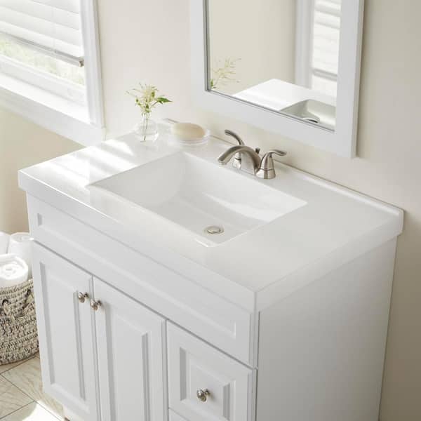 Cultured Marble Vanity Top, 37 Inch Bathroom Countertop