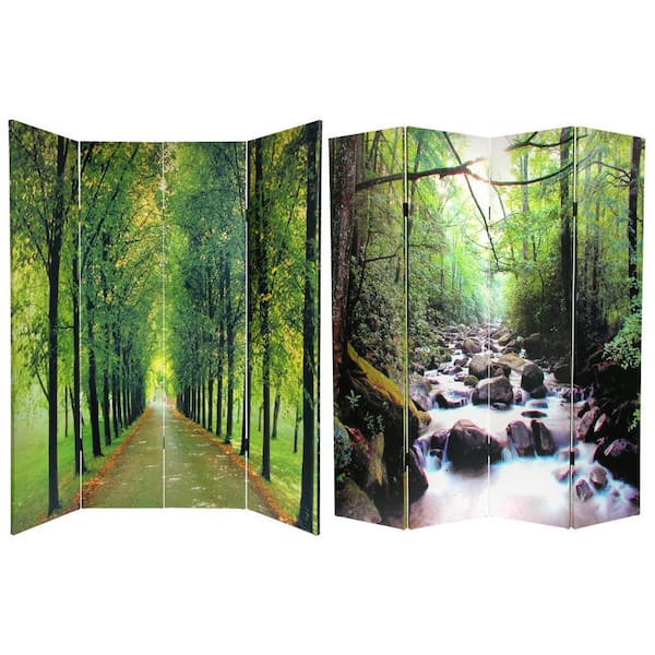 6 ft. Green 4-Panel Room Divider