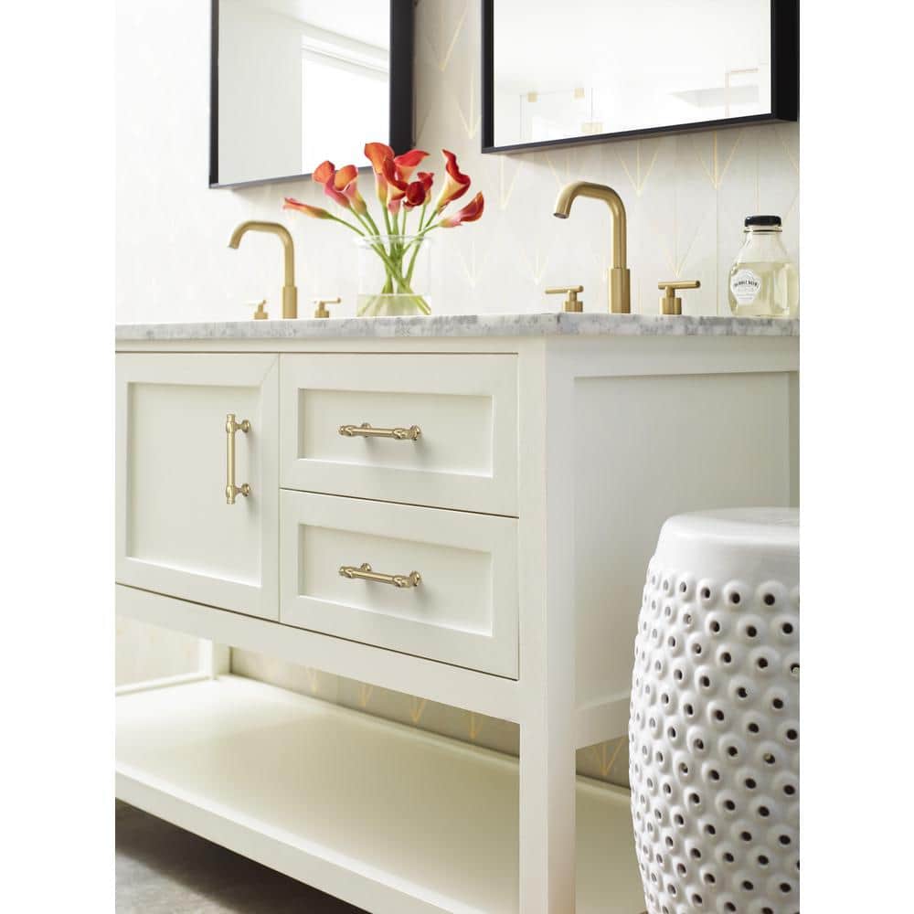 Golden Champagne Polished Brass Traditional Cabinet Bar Pull