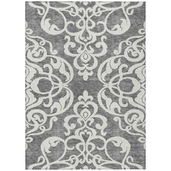 Chantille Machine Washable Indoor/Outdoor Abstract ACN973 Gray 2 ft. 6 in. x 3 ft. 10 in. Area Rug