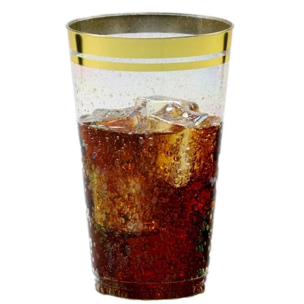 Sturdy Gold Plastic Cups - Crack-Resistant, Ideal for Parties - 16 Oz, 50  Count