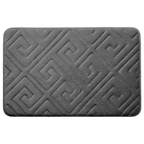 BounceComfort Caicos Dark Gray 20 in. x 32 in. Memory Foam Bath Mat