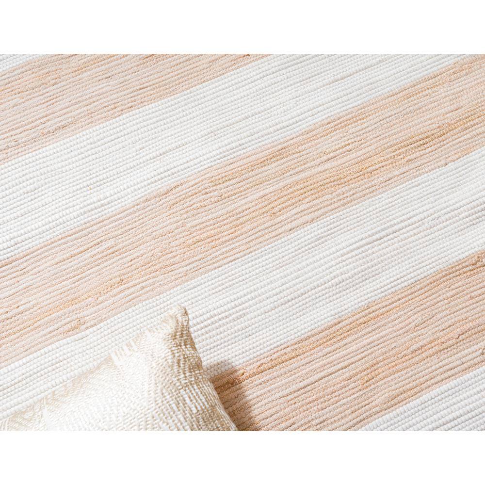 Handwoven Beige Braided Stripe Indoor Rug 6' x 9' - Earthy Easy Care