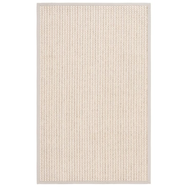 Palm Beach 8 ft. x 10 ft. Ivory Solid Modern Area Rug