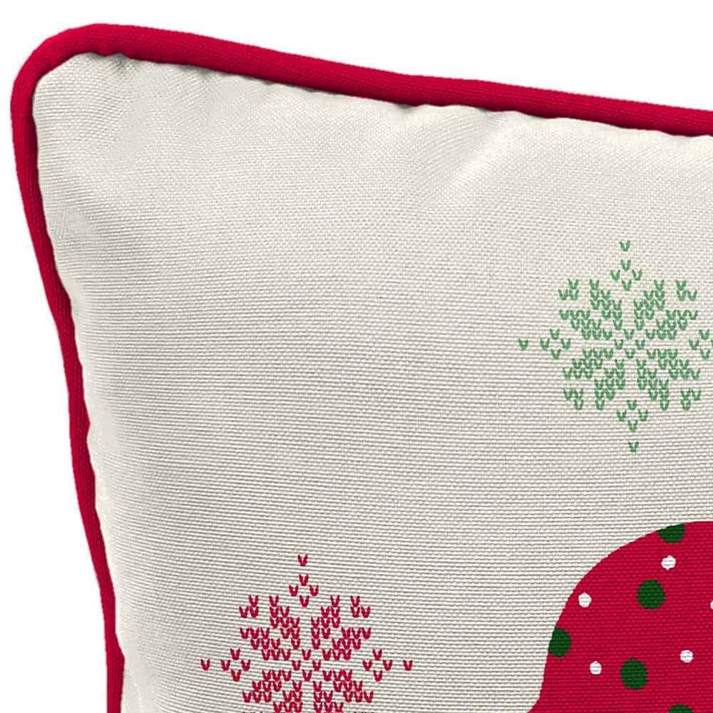 Gnome for the Holidays Red and White Reversible Outdoor Throw Pillow