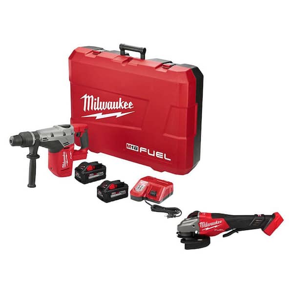 M18 FUEL 18V Lithium-Ion Brushless Cordless 1-9/16 in. SDS-Max Rotary Hammer Kit w/ Two 8. 0Ah Batteries & M18 Grinder