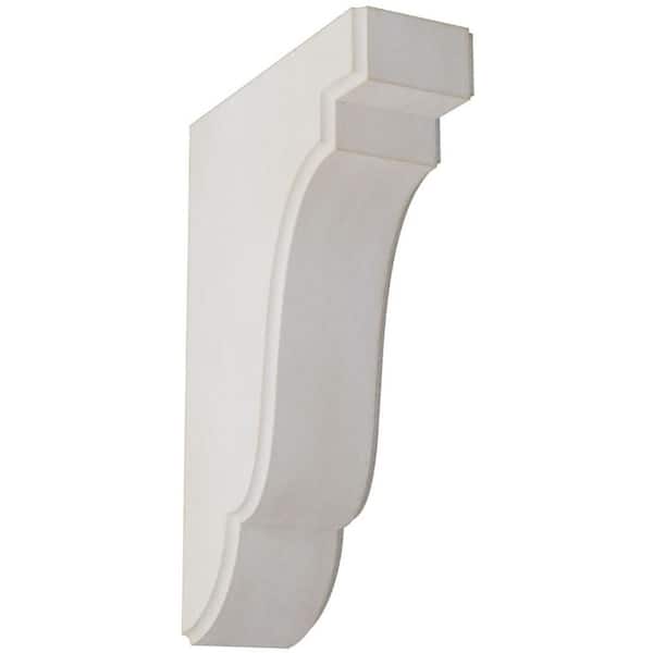 Ekena Millwork 1-3/4 in. x 7-1/2 in. x 5 in. Chalk Dust White Bedford Wood Vintage Decor Bracket