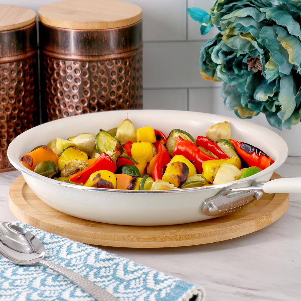 10-Inch Linen Aluminum Ceramic Nonstick Fry Pan