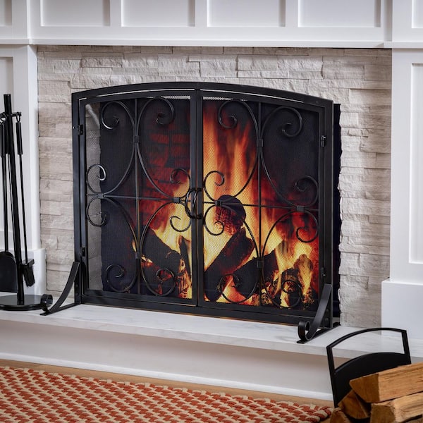 Evergreen Enterprises Florence 41 in. x 33 in. Scrollwork Black