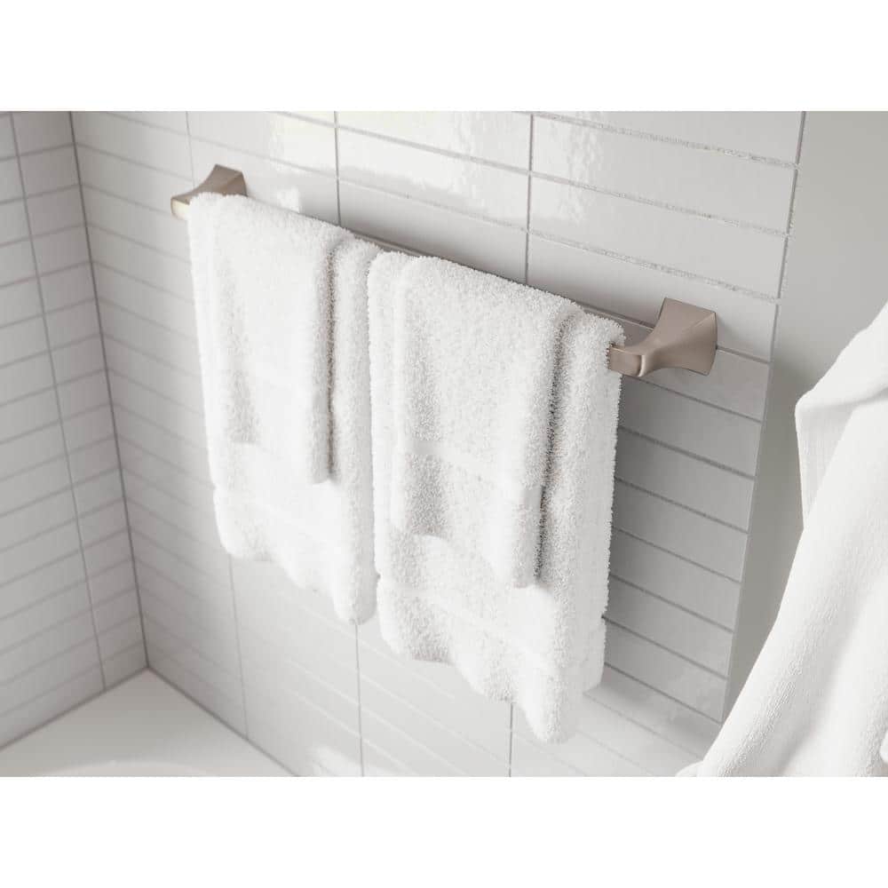 24-Inch Brushed Nickel Double Wall-Mounted Towel Bar