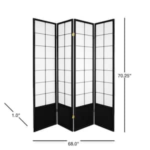 6 ft. Black 4-Panel Room Divider