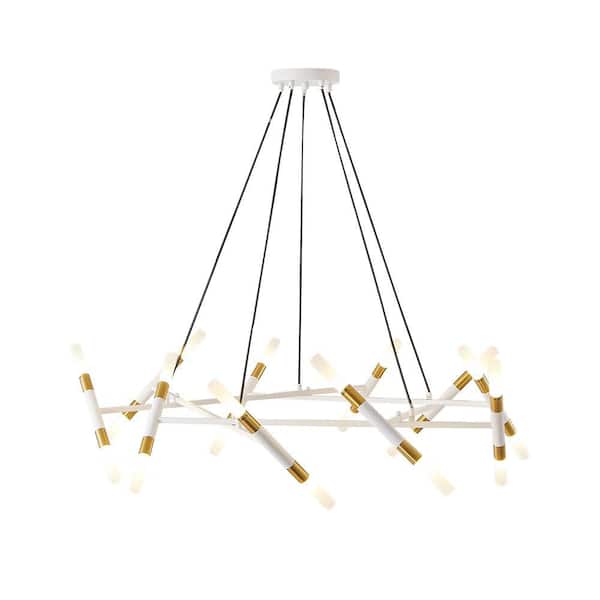 Cuprum 41 in. 20-Light White Iron Modern Chandelier Fixture Branch Design