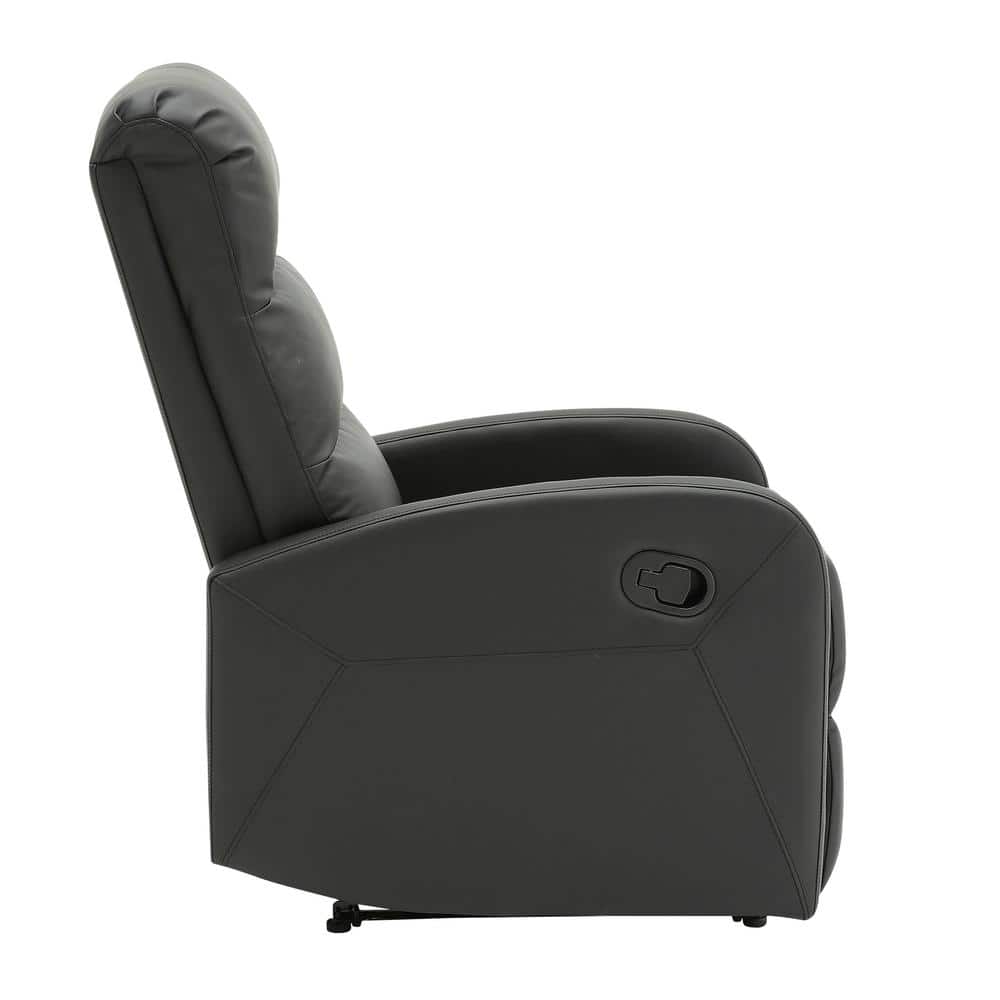 Dormi 24.5" Black Faux Leather Contemporary Recliner Chair