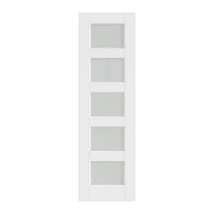 ARK DESIGN 32 in. x 96 in. 5-Lite Frosted Glass Solid Core White Primed ...