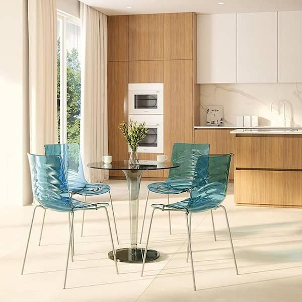 Teal Color Plastic Side Chair