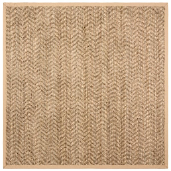 SAFAVIEH Natural Fiber Tan/Beige 8 ft. x 8 ft. Square Border Area Rug