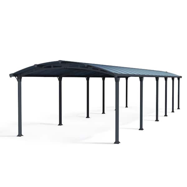 Arcadia 12 ft. x 42 ft. Gray/Gray Carport