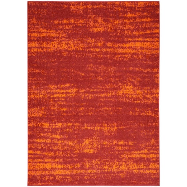 Nourison Nourison Essentials Red 5 ft. x 7 ft. Abstract Contemporary Indoor/Outdoor Area Rug
