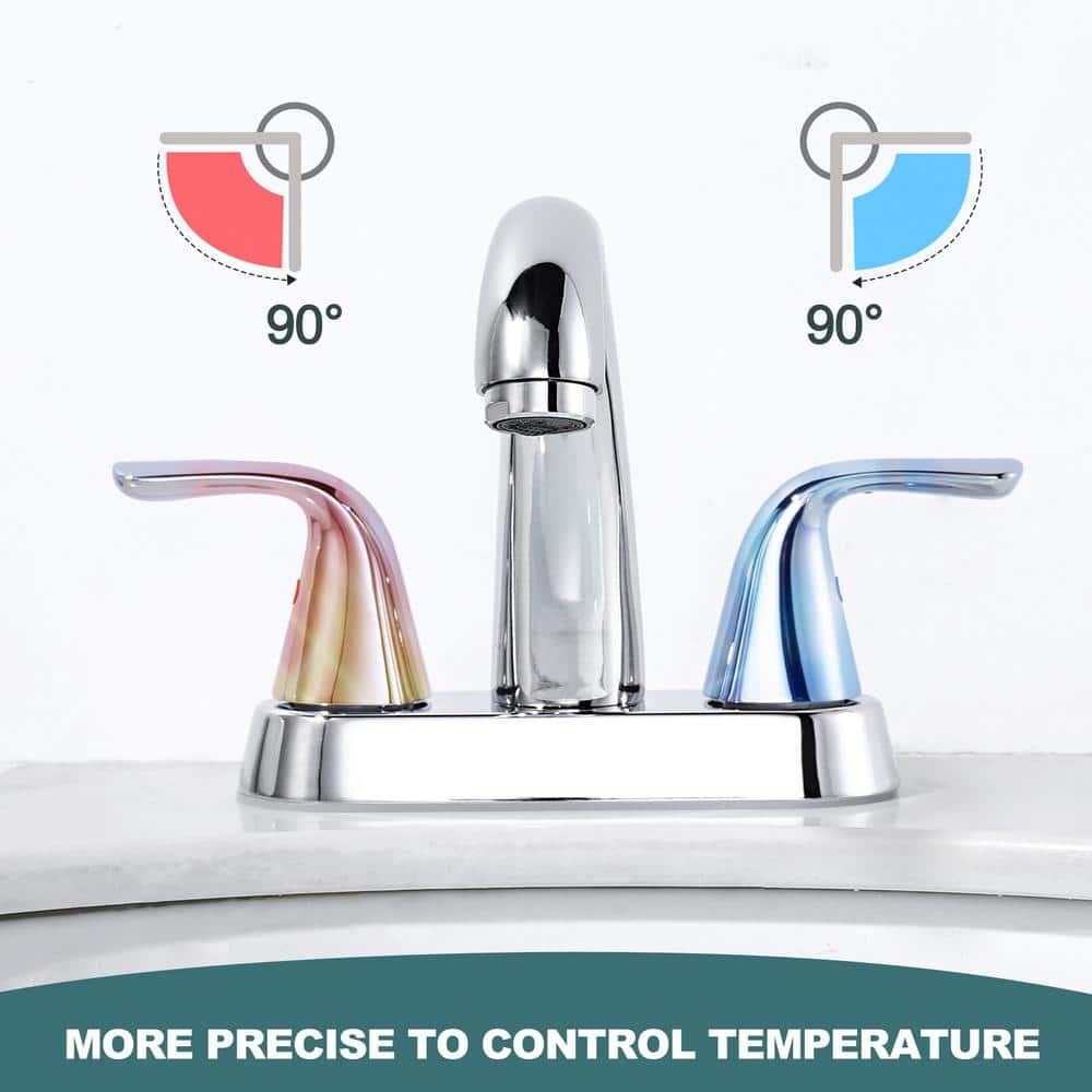 Chrome 4 in. Centerset Double Handle High Arc Bathroom Faucet