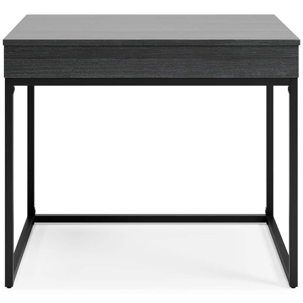 Sleek Black 36" Contemporary Home Office Desk with USB Port