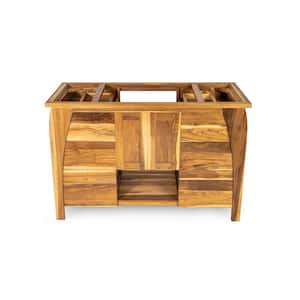 Ziva 48 in. W x 22 in. D Rustic Barnwood Double Bath Vanity without Top and  34 in Mirror