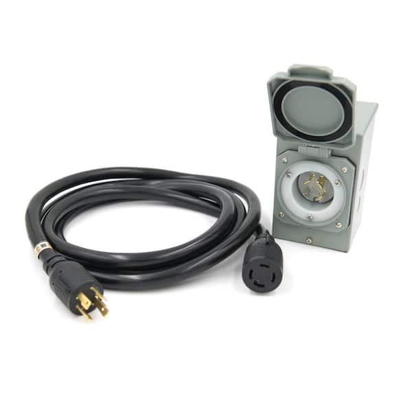 30 Amp 250-Volt NEMA L14-30P Inlet Box and 10 ft. Cable