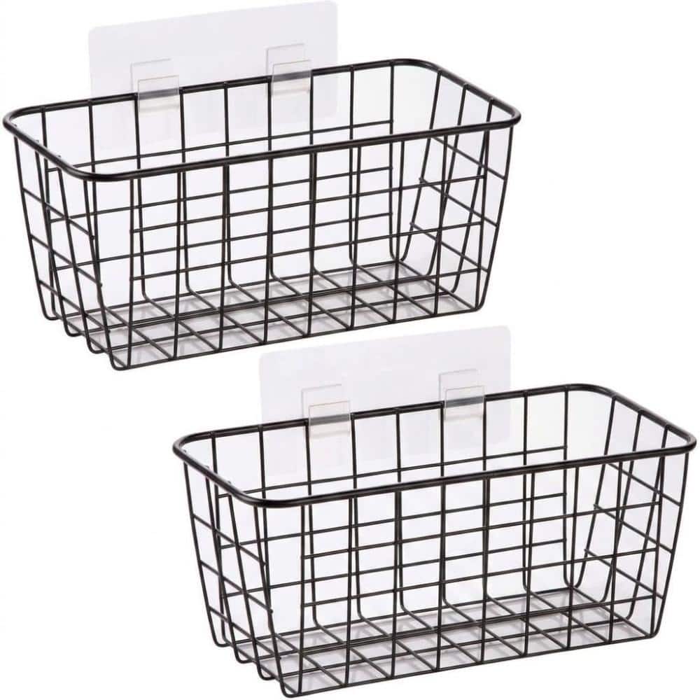 "2 Pack Black No Drill Cabinet Door Hanging Storage Baskets 4.52""x11""" price history on PriceWatchPro