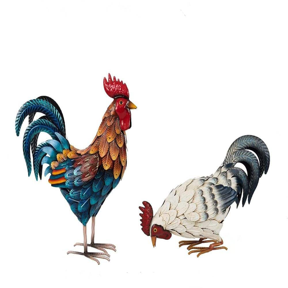 Metal Rooster Statues