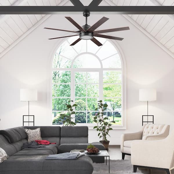 Xerxes 62 in. Expresso Bronze Downrod/Angle Mount Standard 8-Blade LED Indoor Ceiling Fan with Remote Control