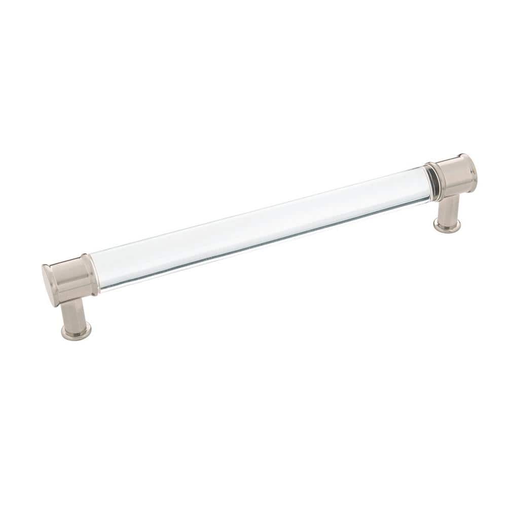Satin Nickel and Acrylic Modern Cabinet Pull Handle