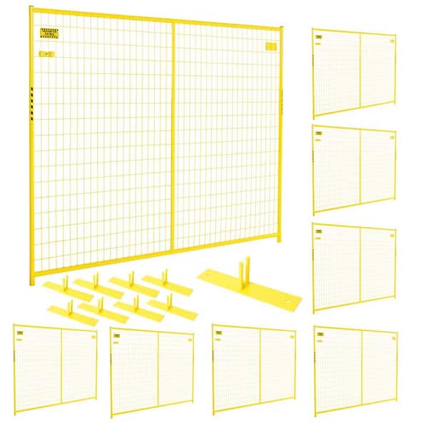 Perimeter Patrol 6 ft. x 58 ft. 8-Panel Yellow Powder-Coated Welded Wire Temporary Fencing