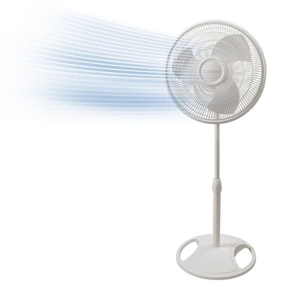 16 in. 3 Speed Oscillating Pedestal Fan for Home in White with Adjustable Height, Tillt Back Head and Easy Assembly