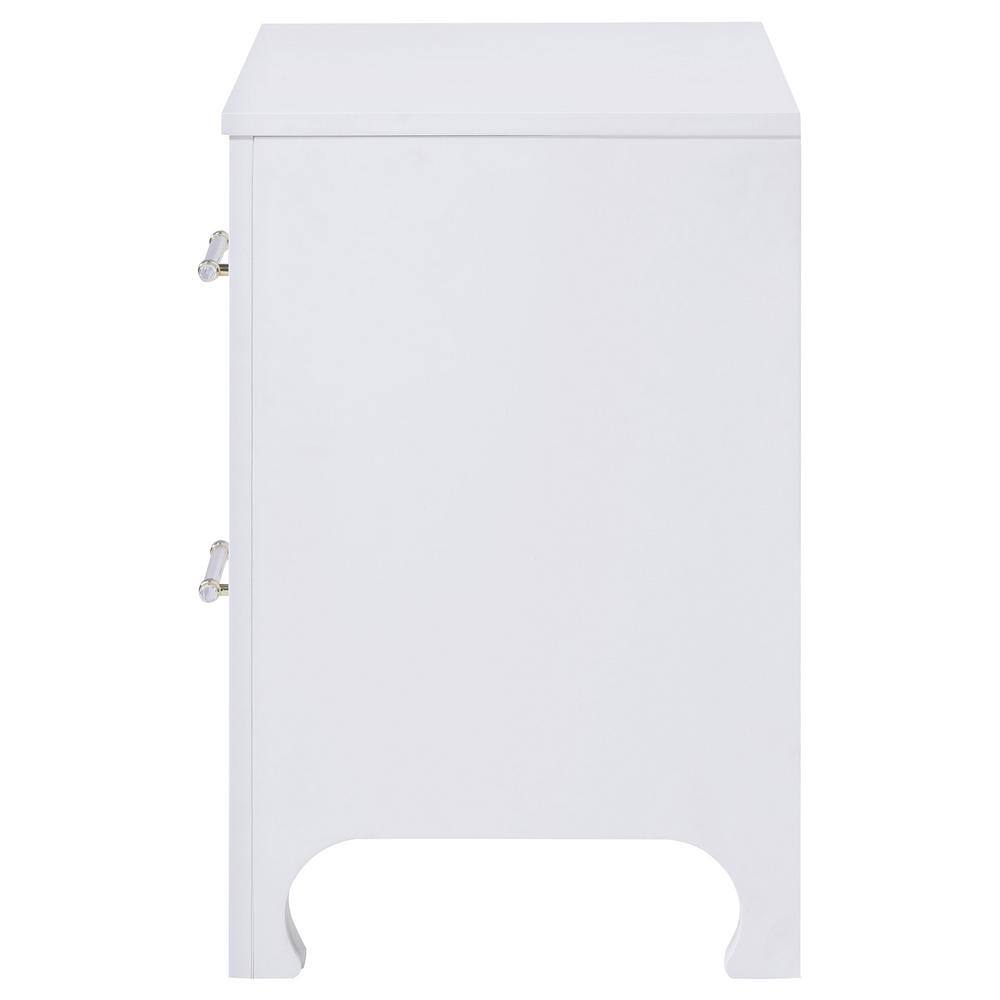 Anastasia Pearl White 2-Drawer Modern Nightstand