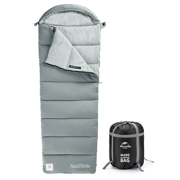 Cesicia 3-Season Envelope Style Sleeping Bag with Carrying Bag and Compression Straps in Gray