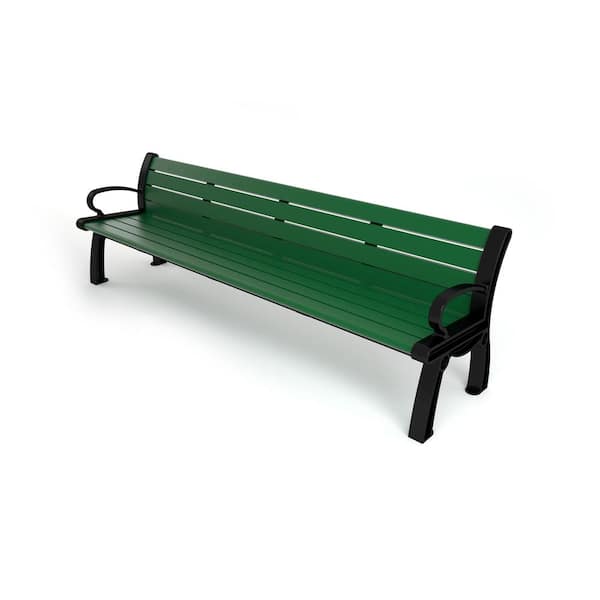 Frog Furnishings 8 ft. Heritage Bench - Green with Black Frame