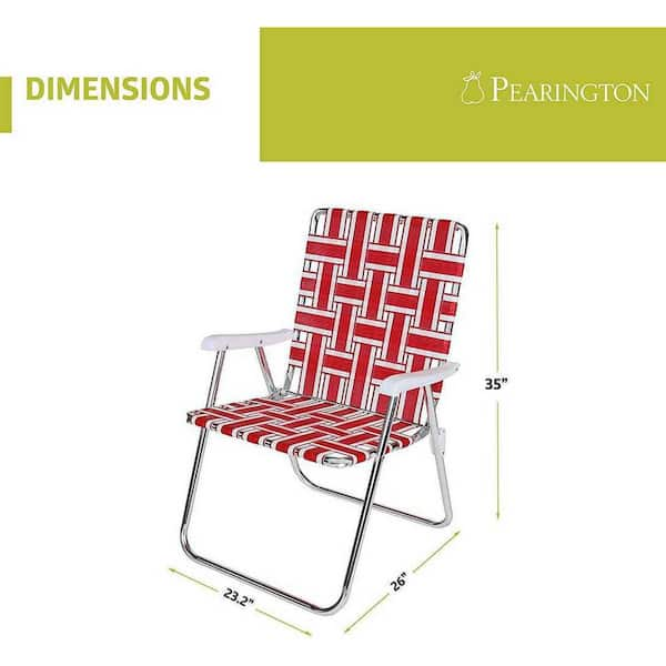 Pearington Red Metal Patio Folding Chair (Set of 2) PT-P-58225R-W