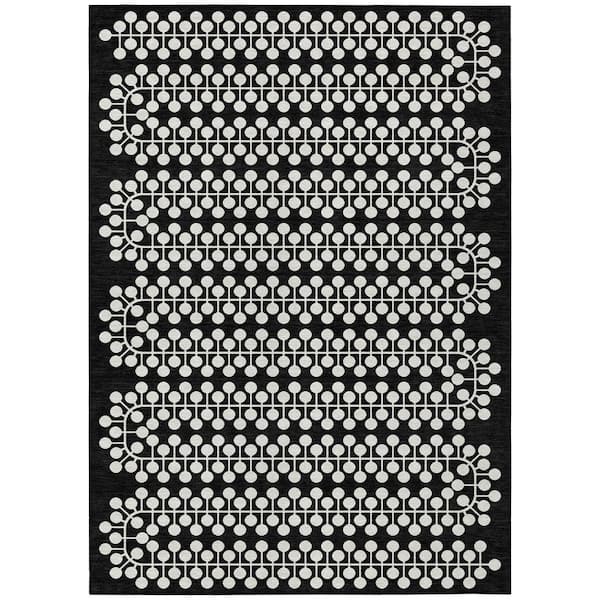 Addison Rugs Chantille Machine Washable Indoor/Outdoor Abstract ACN2247 Black 3 ft. x 5 ft. Area Rug