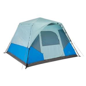 QuickCamp 6-Person 3 Season Cabin Tent with Rainfly and Carry Bag, Blue