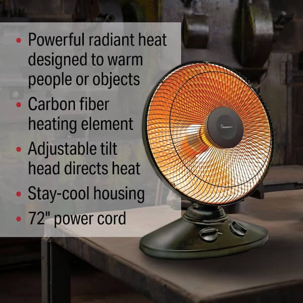 VISIONAIR 18 in. 1000/700-Watt Radiant Dish Heater 1VAHCF18 - The