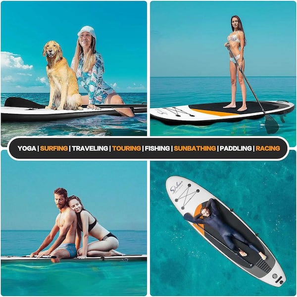 HOTEBIKE 10 ft. Inflatable Stand Up Paddle Board with Full SUP Accessories  for All Skill Levels (Black) JIANG010356 - The Home Depot