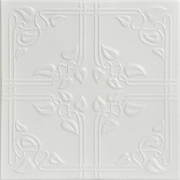 A La Maison Ceiling Tiles - Bostonian Foam Glue-Up Tiles, White (8 Tiles/Case)