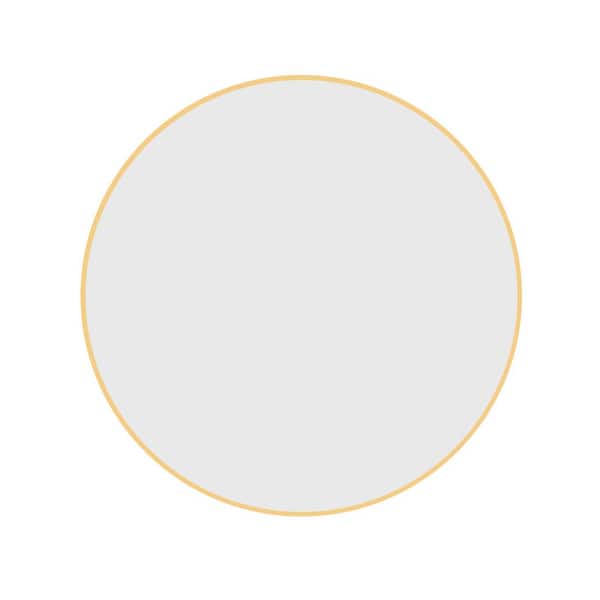 Unbranded 24 in. W x 24 in. H Rounded Aluminum Framed Wall Bathroom Vanity Mirror in Golden