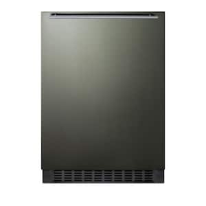 24 in. W 4.6 cu. ft. Mini Fridge in Black Stainless Steel without Freezer