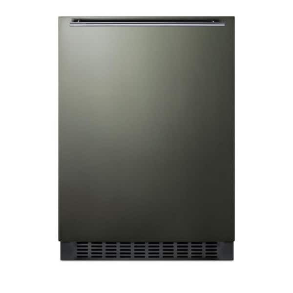 Summit Appliance 24 in. W 4.6 cu. ft. Mini Fridge in Black Stainless Steel without Freezer