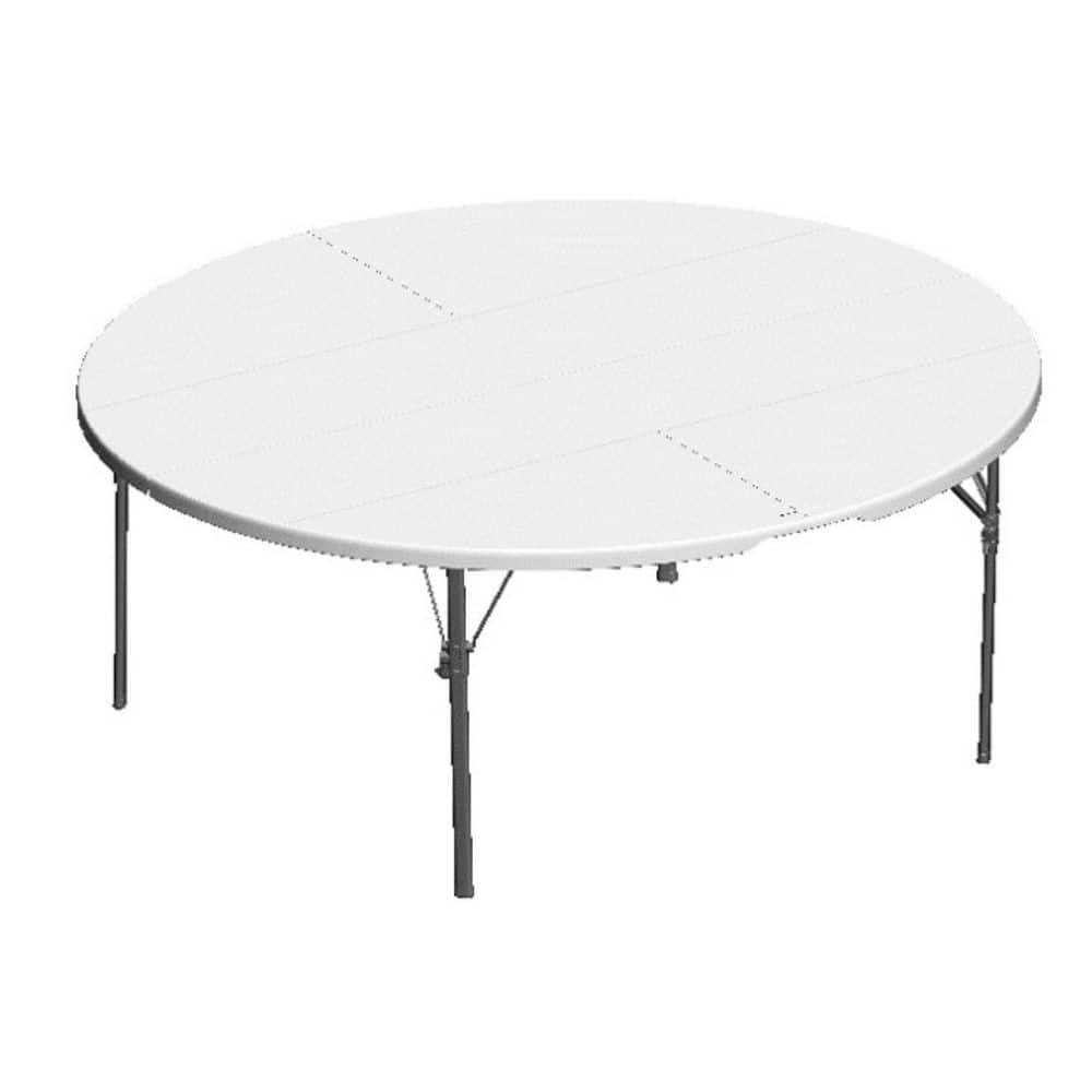 6 ft. White & Grey 4 leg Indoor/Outdoor Round Table, Seats 8 price history on PriceWatchPro
