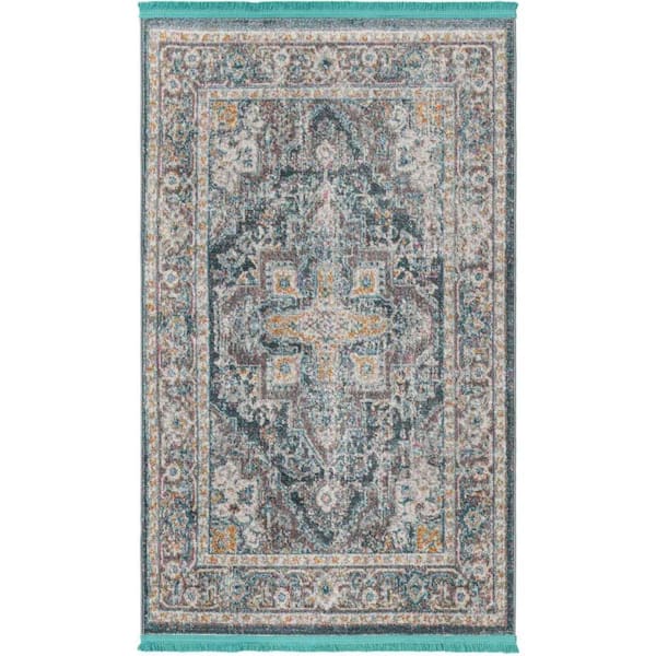 Unique Loom Baracoa Prado Gray 3' 0 x 5' 0 Area Rug