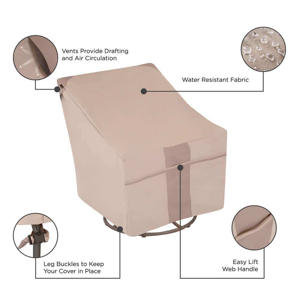 Beige Heavy-Duty Outdoor Swivel Lounge Chair Cover