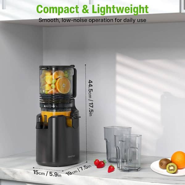 Anybear Cold Press Juicer, 200W Masticating Slow Juicer 4.3 in. Feed Chute Fit Whole Fruits Vegetables Easy to Clean with Brush