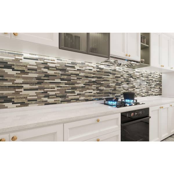 Glacier Mountain Glass and Stone Mosaic Tile-Slate (10.78 Sq. Ft.)