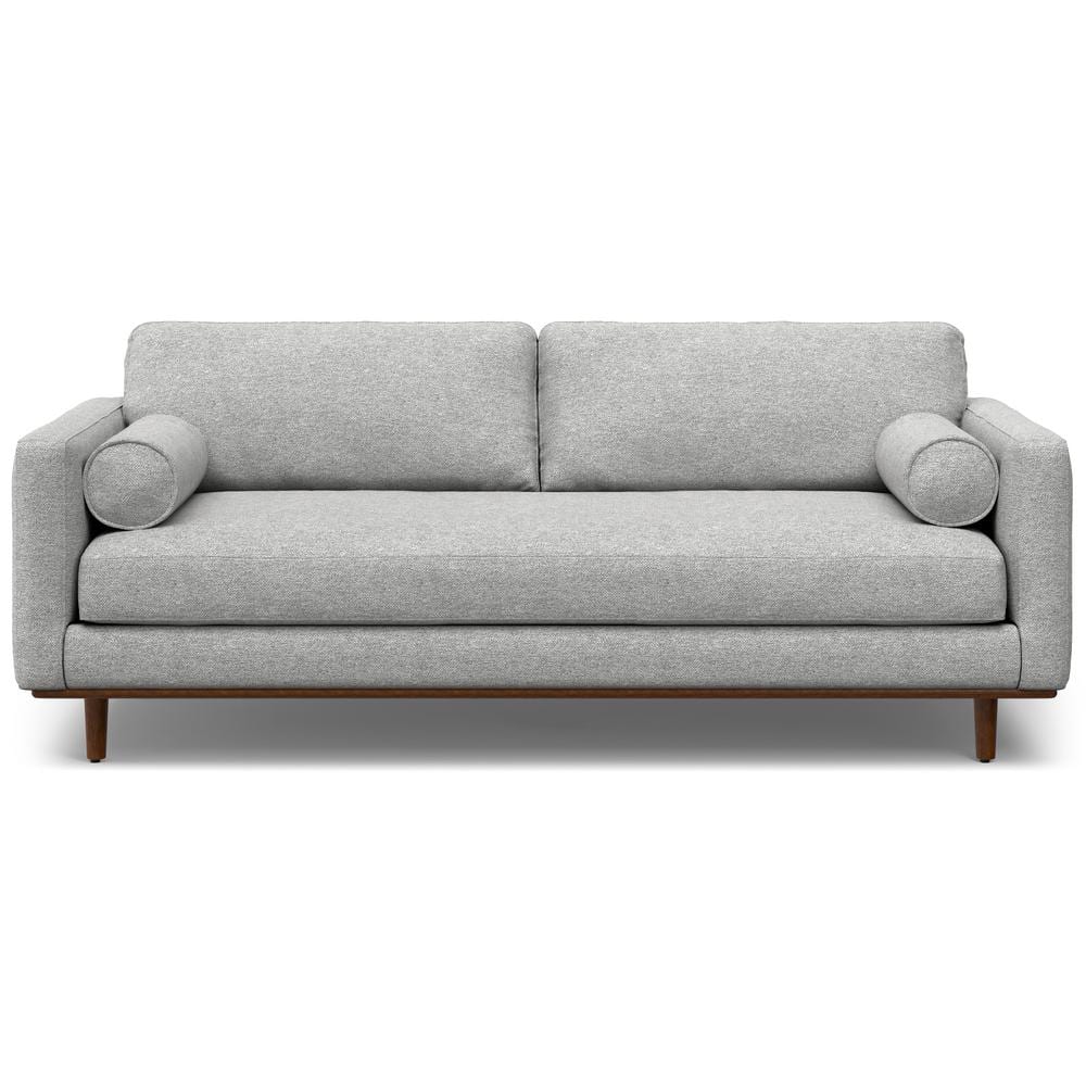 Mist Grey 89-Inch Upholstered Sofa and Ottoman Set
